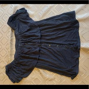 american eagle gray off the shoulder button down